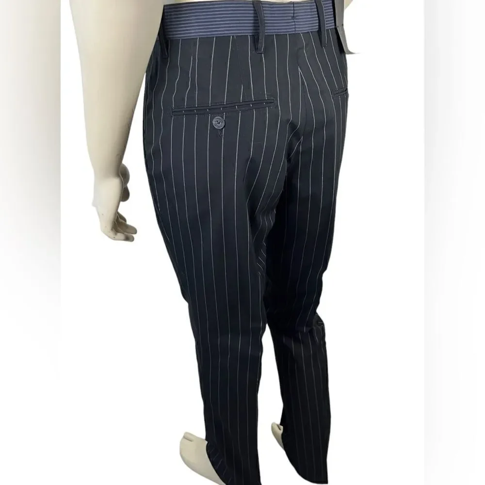 NWT J. Lindeberg Slim Fit F/F Black/White Pinstripe Casual Dress Pants Size 32